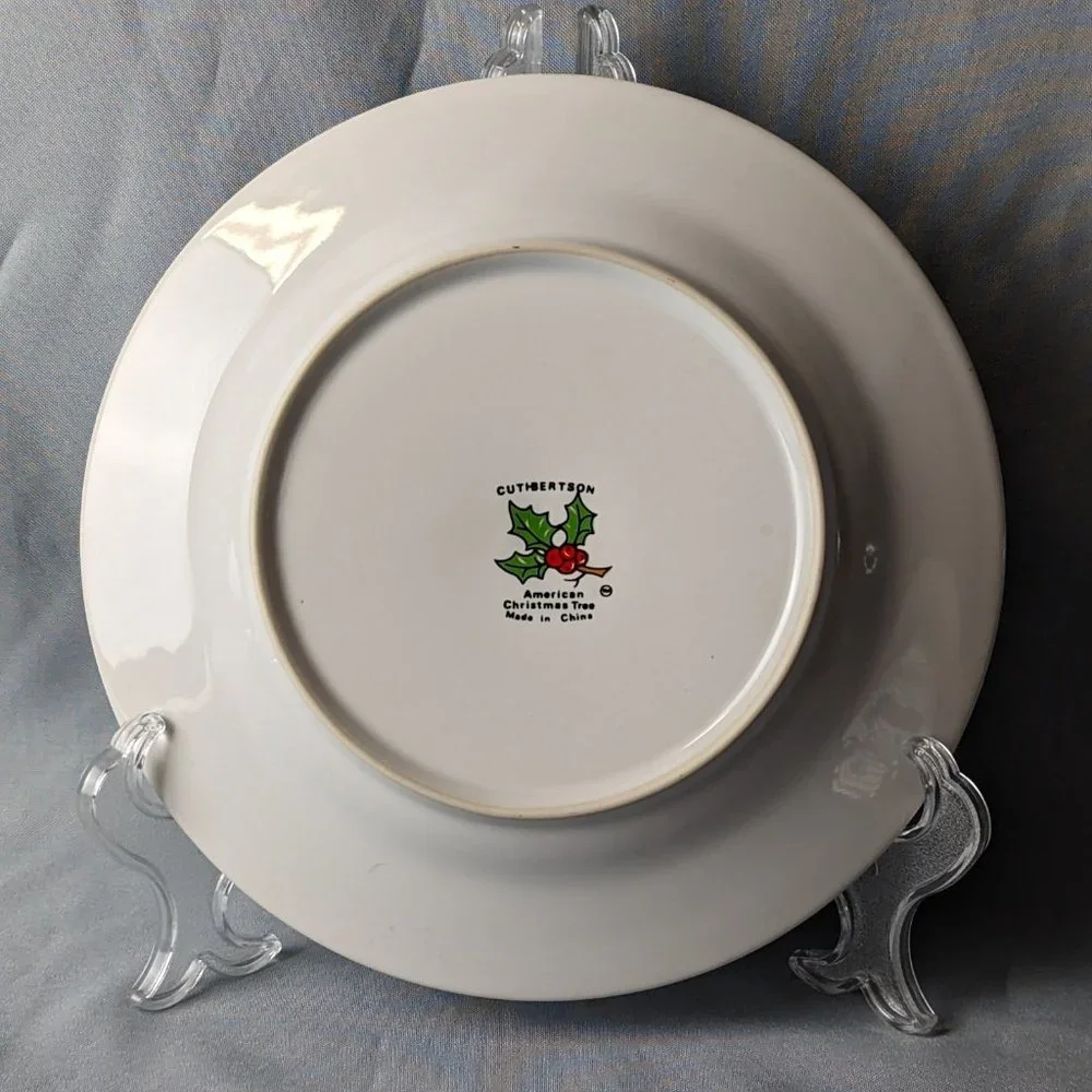 Cuthbertson American Christmas Tree Six Plates Bread Butter And Salad Mixed Lot - Picture 3 of 10